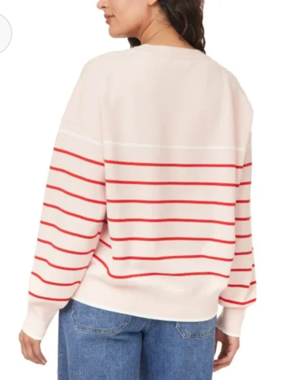 Scotch & Soda light pink Crewneck Sweater with Red Stripes - Picture 3 of 3